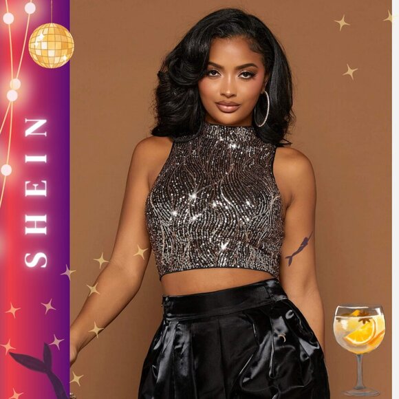 Sequin Tank Top - SHEIN XSMALL - Picture 1 of 10